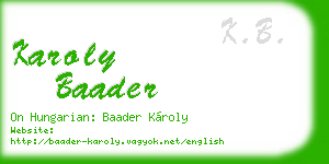 karoly baader business card